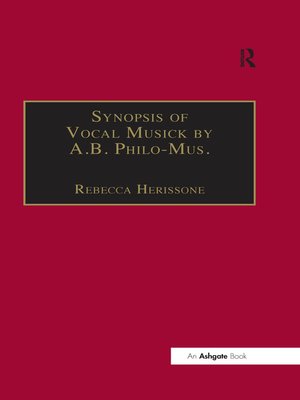 cover image of Synopsis of Vocal Musick by A.B. Philo-Mus.
